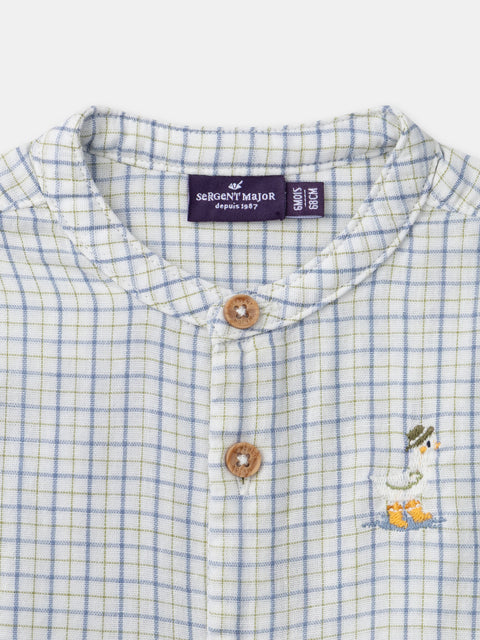 Blue Check Cotton Shirt