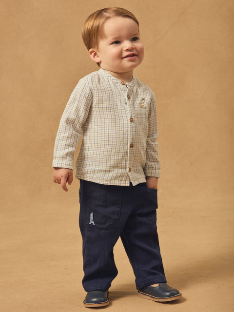Blue Check Cotton Shirt