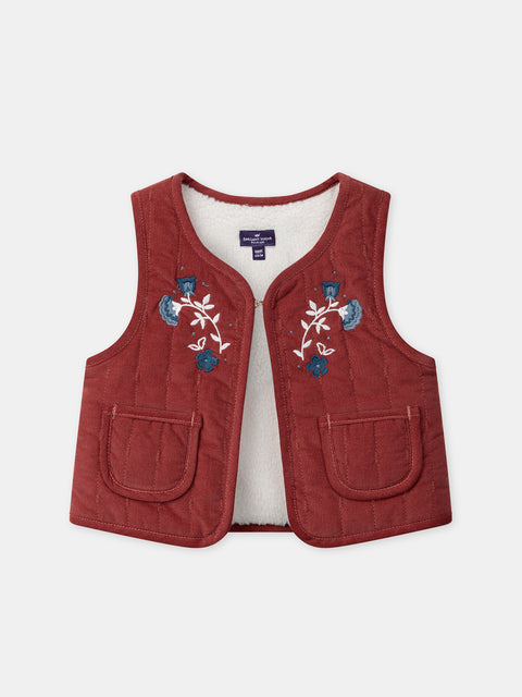 Reversible Burgundy Cotton Gilet