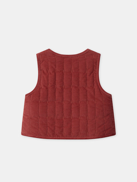 Reversible Burgundy Cotton Gilet