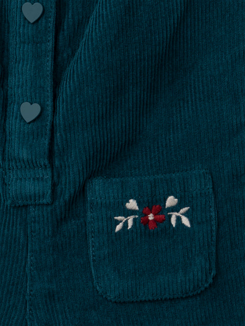 Turquoise Blue Corduroy Dungarees