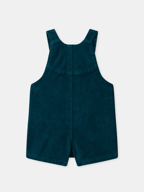 Turquoise Blue Corduroy Dungarees