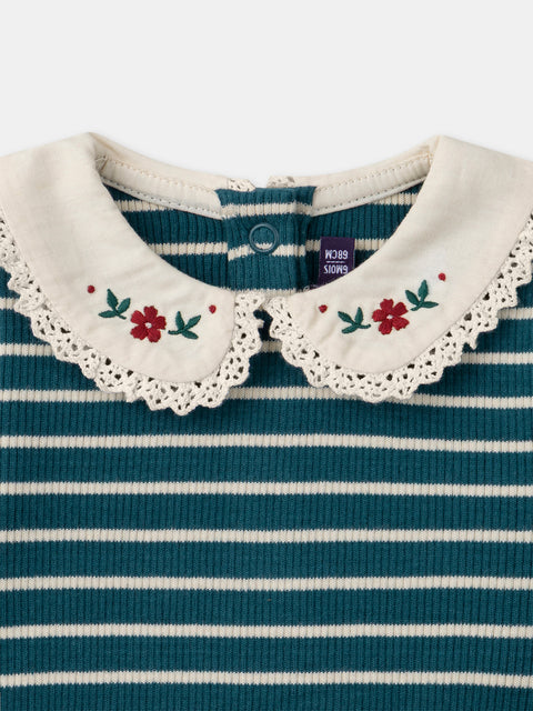 Turquoise Blue Stripe Cotton Dress