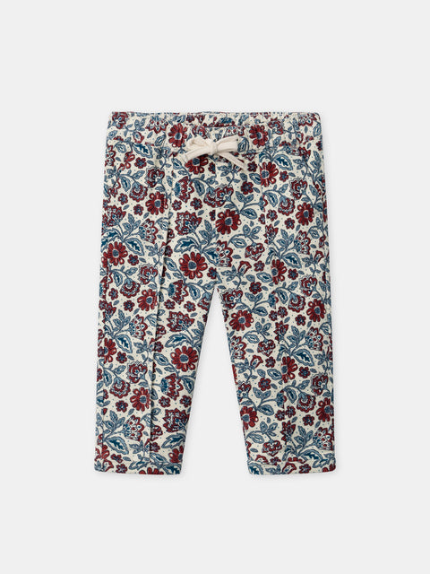 Lined Floral Print Corduroy trousers