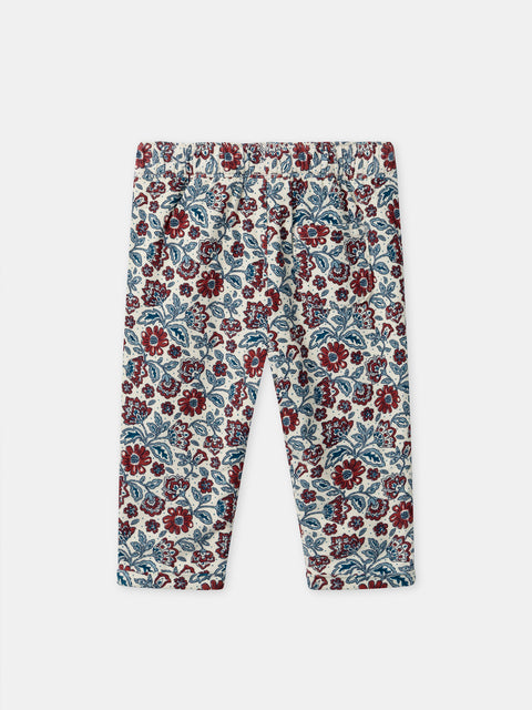Lined Floral Print Corduroy trousers