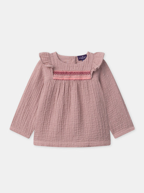 Pink Double Gauze Cotton Shirt