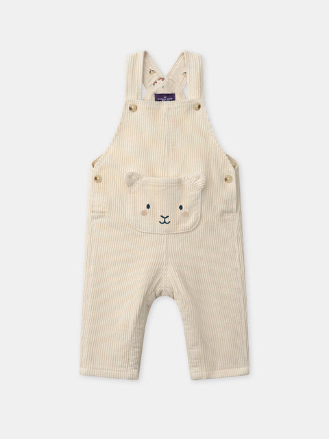 Lined Cream Corduroy Dungarees