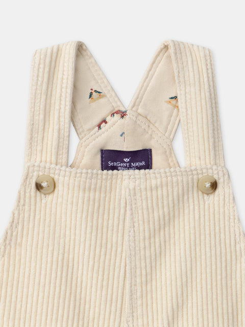 Lined Cream Corduroy Dungarees