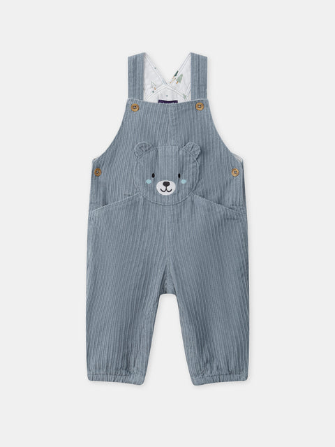 Lined Blue Corduroy Dungarees