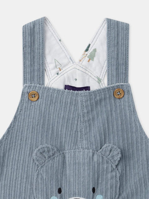 Lined Blue Corduroy Dungarees