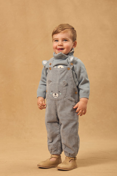 Lined Blue Corduroy Dungarees