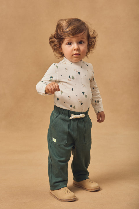 Lined Green Cotton Trousers