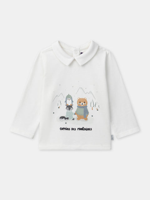 Off White Cotton Polo Shirt