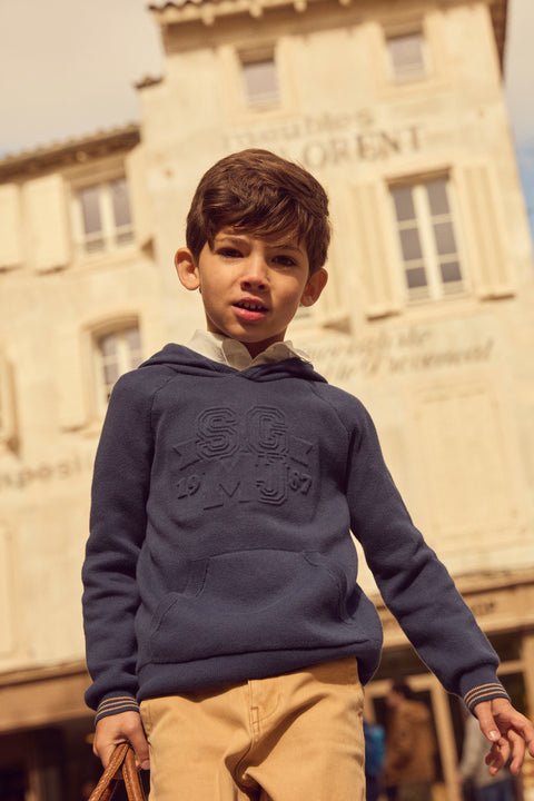 Navy Cotton Hoodie