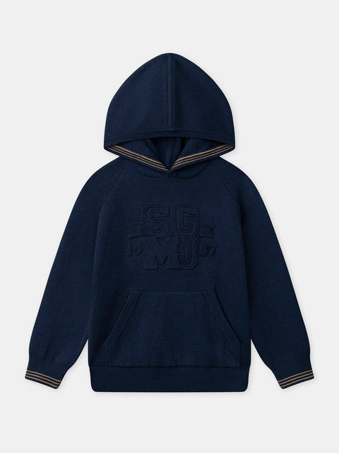 Navy Cotton Hoodie