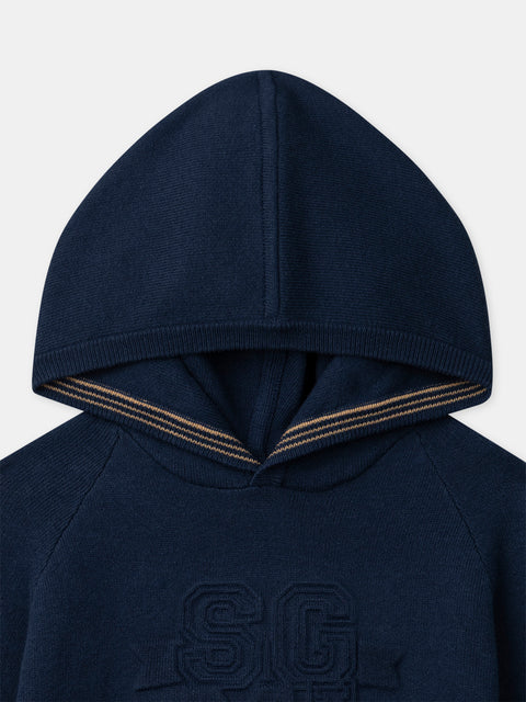 Navy Cotton Hoodie