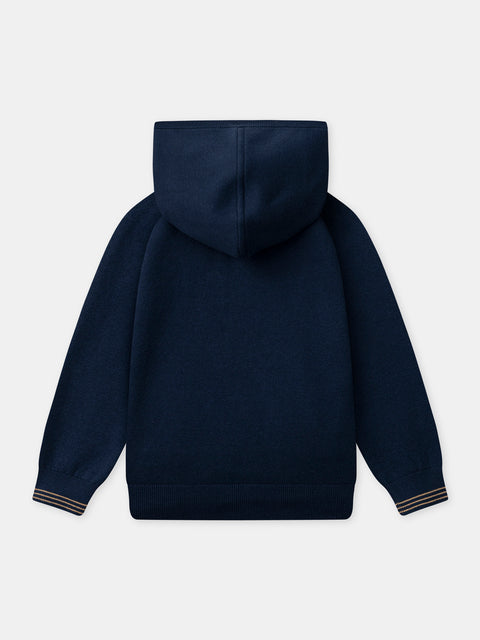 Navy Cotton Hoodie
