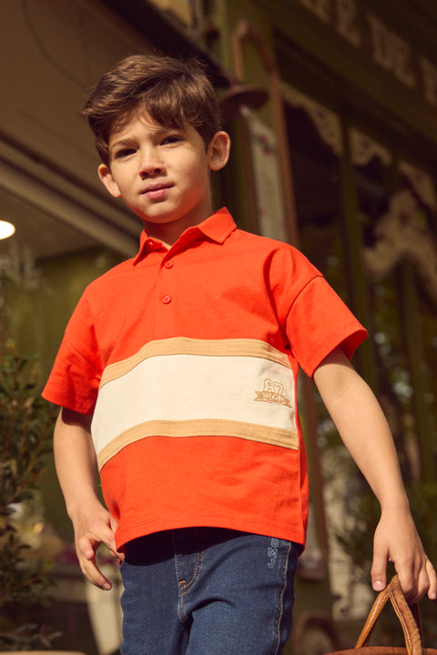 Red Jersey Cotton Polo Shirt