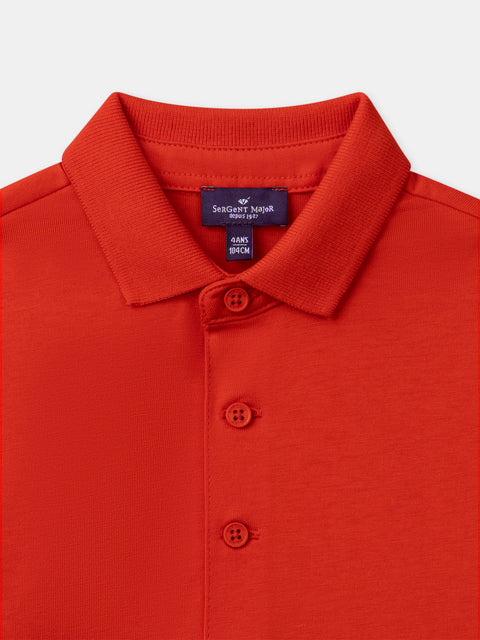 Red Jersey Cotton Polo Shirt