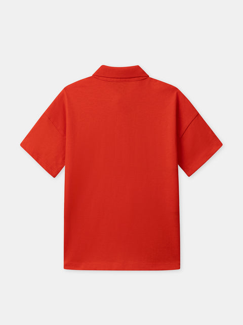 Red Jersey Cotton Polo Shirt