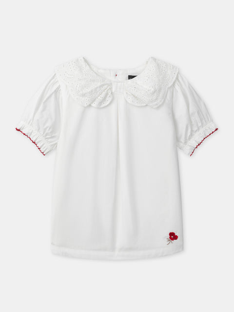 White Cotton Poplin Blouse