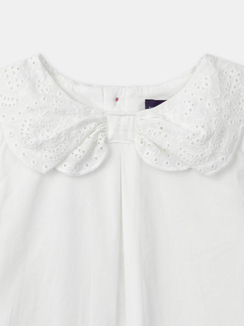 White Cotton Poplin Blouse
