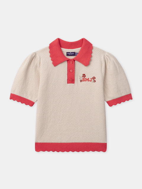 Beige Cotton Polo Shirt
