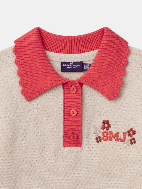 Beige Cotton Polo Shirt