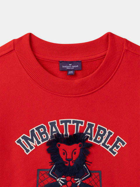 Red Cotton Rich Sweatshirt