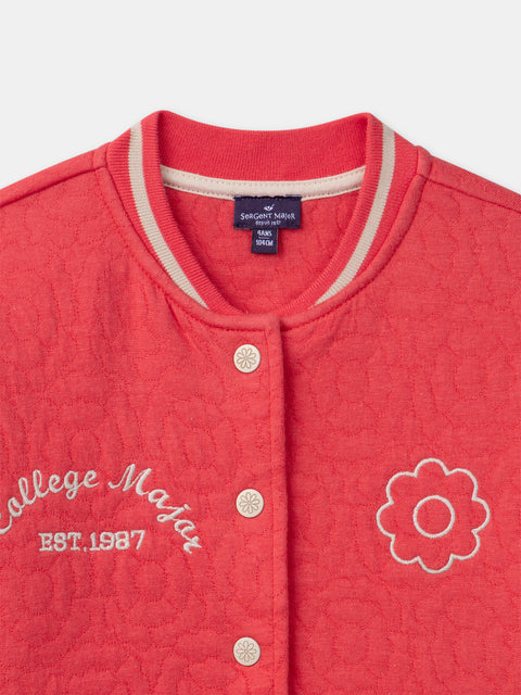 Red Cotton Rich Baseball Jacket