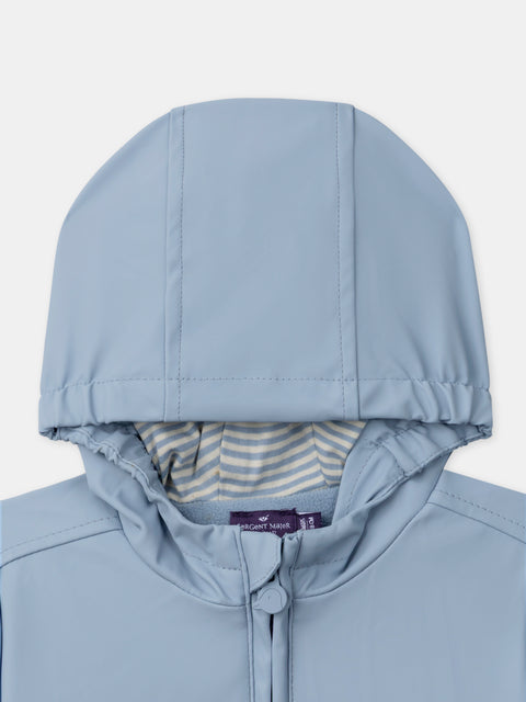 Blue Micropolar Lined Canvas Coat