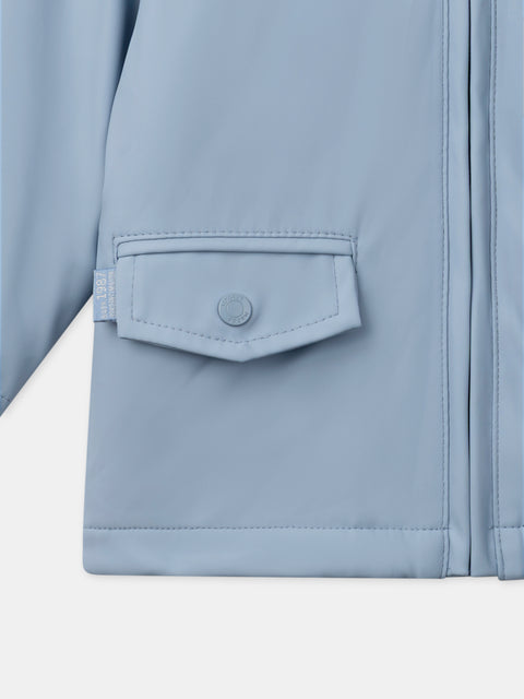 Blue Micropolar Lined Canvas Coat