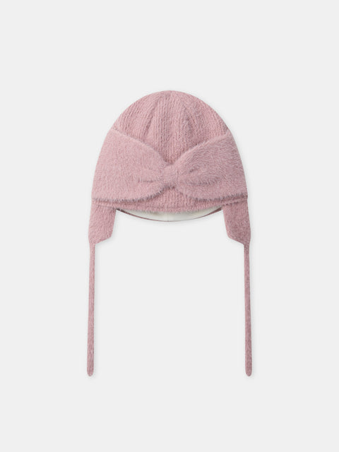 Pink Hat With Bow Tie