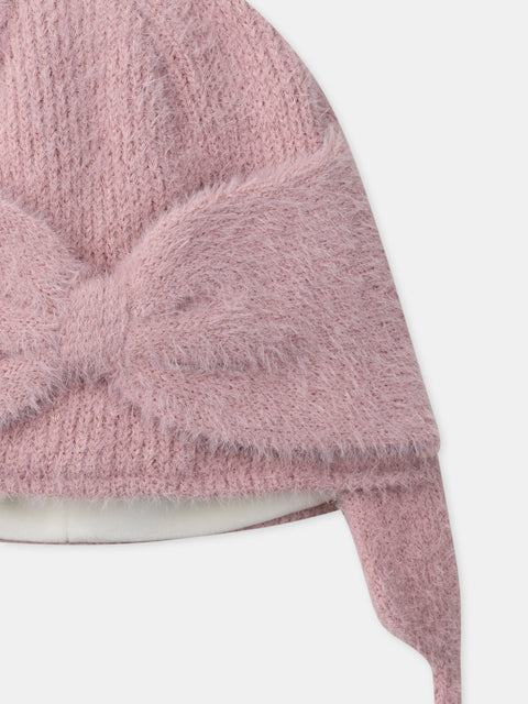 Pink Hat With Bow Tie
