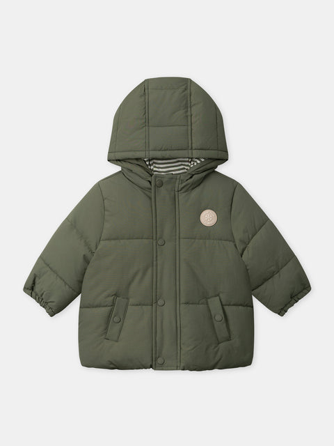 Green Micropolar Lined Hooded Jacket