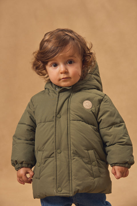 Green Micropolar Lined Hooded Jacket
