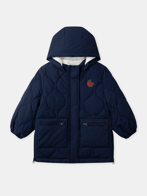 Lined Quilted Navy Coat