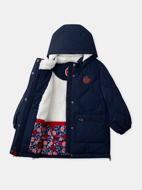 Lined Quilted Navy Coat