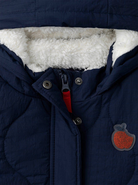 Lined Quilted Navy Coat