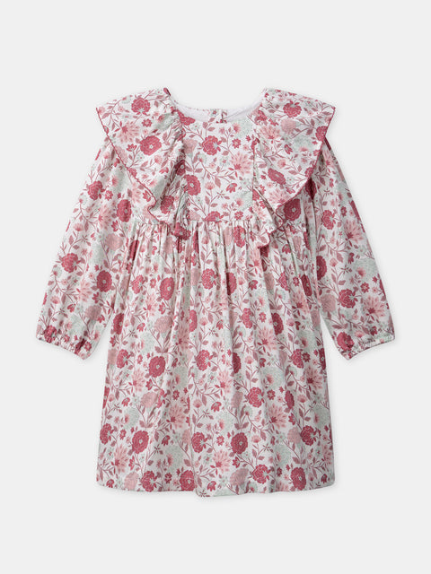 Lined Floral Print Cotton Dress