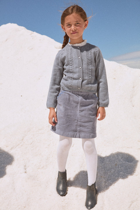 Blue Openwork Stitch Cardigan