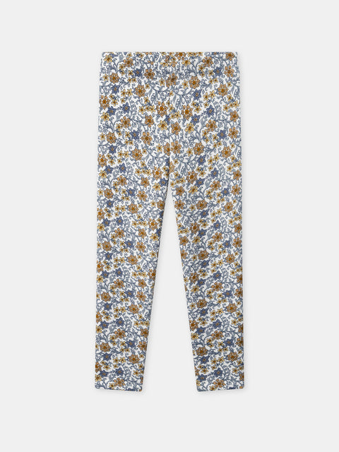Blue Floral Print Leggings