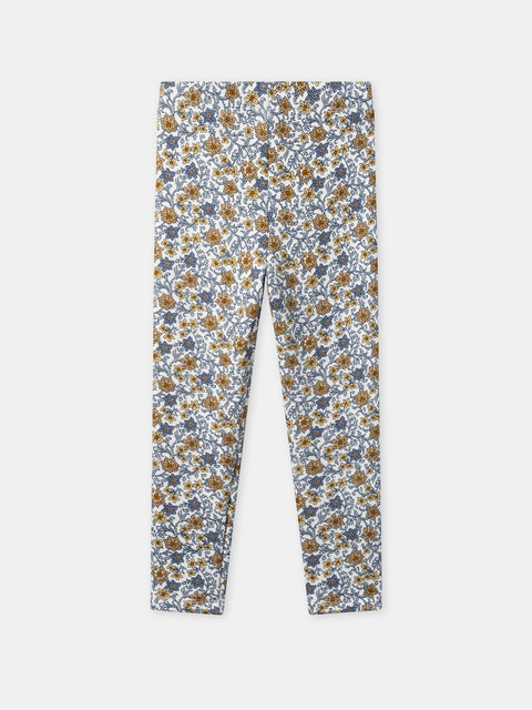 Blue Floral Print Leggings
