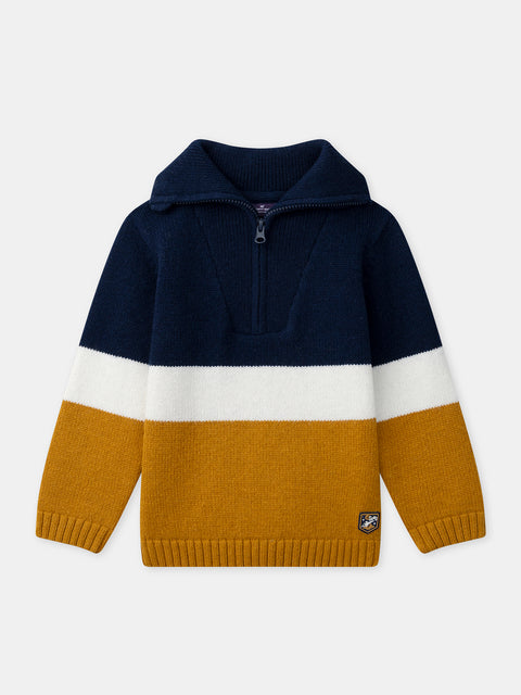Navy Stripe Wool Mix Jumper