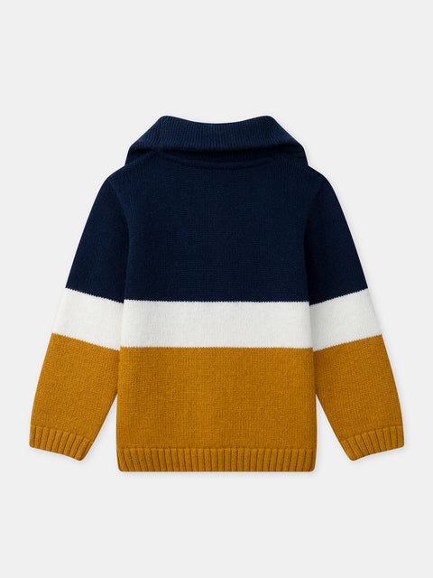Navy Stripe Wool Mix Jumper