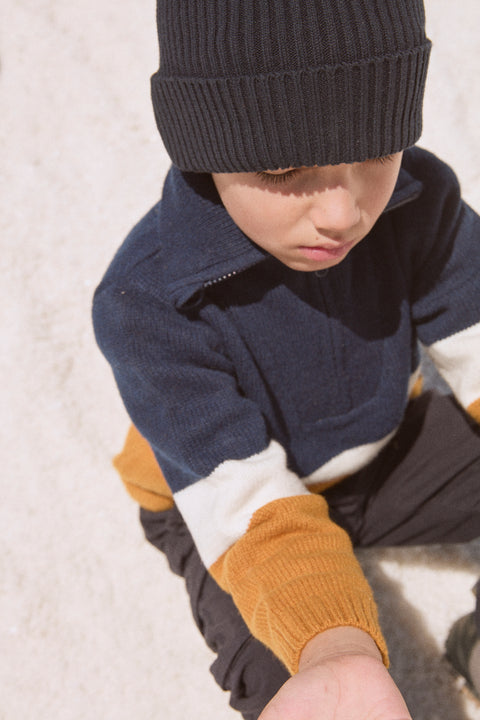 Navy Stripe Wool Mix Jumper