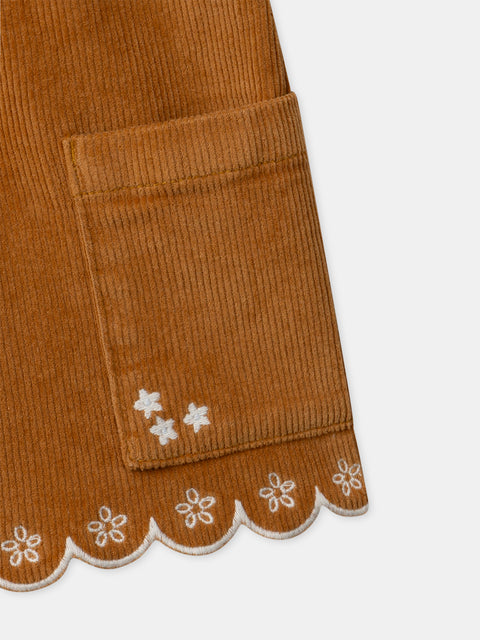 Yellow Paper Bag Waist Corduroy Shorts