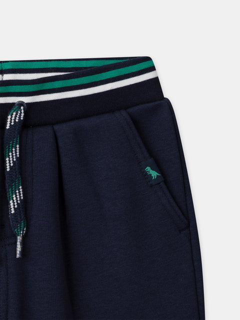 Navy Bonded Jersey Joggers