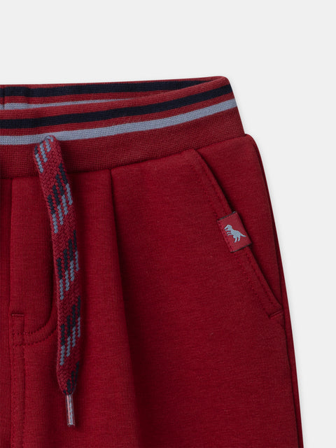 Burgundy Bonded Jersey Joggers