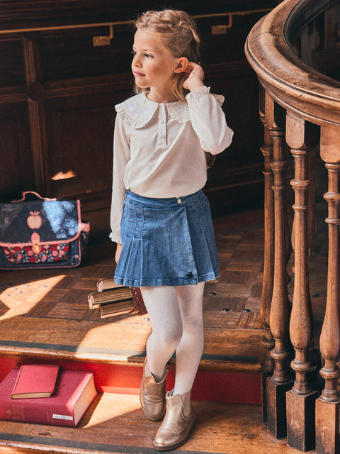 Cream Collared Cotton Blouse